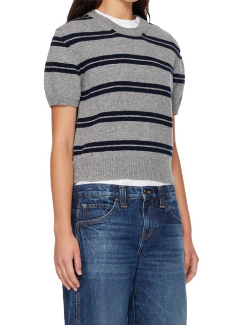 Wicklow stripe t-shirt &DAUGHTER | HKN03885SFLANNELGREY WITH NAVY